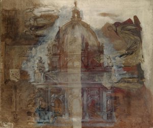 Schets voor een koepel in renaissancestijl door Hans Makart